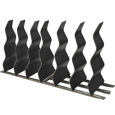 The Outdoor Plus 6 x 24 Black Steel Fireplace Waves OPT-WBB24